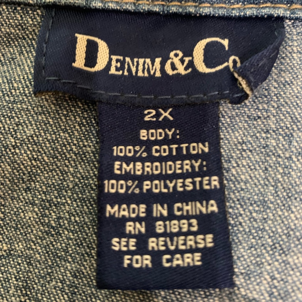 Women’s Denim & Co Embroidered Jean Jacket - Picture 5 of 8